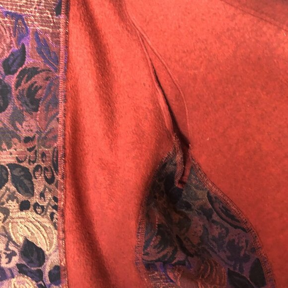 Soft Surroundings Jacket Womens 1X Rust Orange Zip Front Tapestry Floral Back - Picture 11 of 16